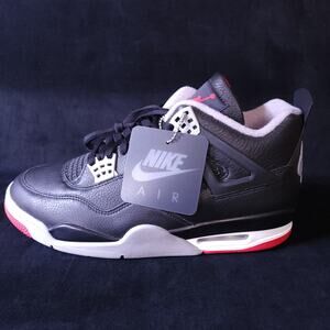 Nike Air Jordan 4 Retro Shoes Mens Size 10 SINGLE LEFT Shoe Black Red FV5029-006